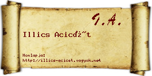 Illics Acicét névjegykártya